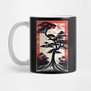 Red, white and Black Japanese Style Mug